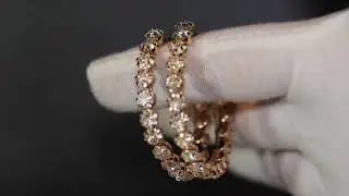 Gold diamond hoop earrings | Big Diamond Hoop Earrings, Womens Diamond Hoop Earrings
