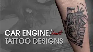 Car Engine Tattoo Design 🔧 | Realistic Mechanical Ink Process
