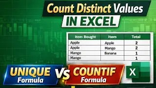 Count Distinct Values in Excel 🔥 | UNIQUE & COUNTIF Formula Explained in Hindi