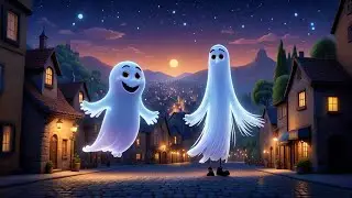 Six Little Ghosts Float Through the Night | Halloween Song for Kids | Spooky Fun Nursery Rhyme
