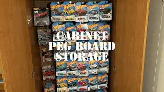 How to make a CUSTOM peg board storage cabinet for HOT WHEELS! Hot wheels display build.