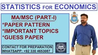 Statistics for economics || MA Economics || Paper pattern & important topics (Complete guide)