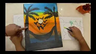 Beach scenery drawing with Shreyansh maulik age 8+ 