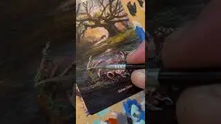 Basicland Alter High Detail Painting in Acrylics.Stilllife Landscape MTG