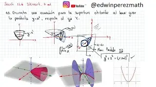 Cálculo Stewart Ej 43 Sección 12.6 Ecuación de una superficie de revolución. y=x^2 respecto al eje Y