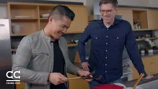 Nelson Yong and Joe Heitzeberg taste Olive Wagyu!