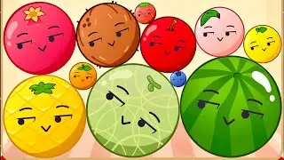 Fruit Merge Watermelons Make 2 - Candy Balls Level Up Satisfying ASMR Gameplay | ( Suika Game )