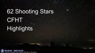 62 best shooting stars and meteors, in 4 hours from CFHT, Hawaii.
