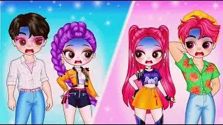 DEMONHUNTERS 💫 KPOP 🎀 christmas Vs Halloween 🎀 Paper Doll Dress Up & DIY | @EmCria&ccedil;&atilde;o22