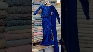 Silk saree with moonlight blouse #dress #indianpakidress #sareedress #pakistanidresses