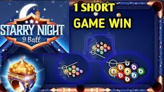 8 Ball Pool Starry Night 9 Ball - 1 Short Game Win 🤯 (Royal crown cue Max )
