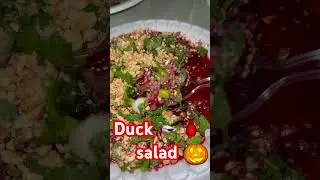 Duck 🦆 blood 🩸 salad lao pizza 🍕