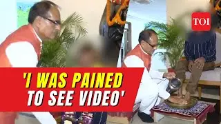 MP Urination Case: Shivraj Singh Chouhan meets tribal victim of Pravesh Shukla, washes his feet