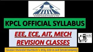 KPCL RE-EXAM - OFFICIAL SYLLABUS BY KEA || ALL BRANCHES