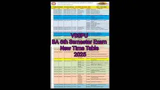 VBSPU BA 6th Semester Exam New Time Table 2025 #pleasesubscribe #exam #shortvideo #video