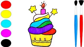 How To Draw A Cute Cupcake | Easy Cupcake Drawing For Kids | Cupcake Drawing | Maria Drawing Gallery