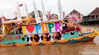 Pawai Perahu/kelotok hias HUT KoBar ke 59 (Fetival Batang Arut 2018)