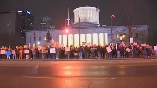 Second night of anti-ICE protests draws hundreds to downtown Columbus