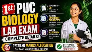 1st PUC Biology Lab Exam 2025 | 1st PUC Biology Practical Exam