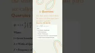 Quantiles | Types of quantiles | Quartiles, Deciles and Percentiles | Definition and formulae