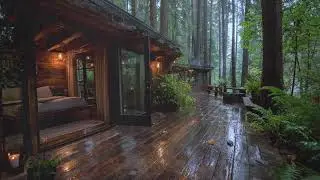 Peaceful Rain Sounds at a Cozy Wooden Cabin | Sleep Instantly & Reduce Anxiety