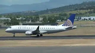 United Express Embraer E175LR [N207SY] Landing and Shutdown at Medford Rogue Valley Airport [MFR]