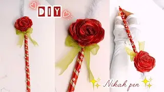 How to Make a Beautiful DIY Nikah Pen | DIY Nikah Pen | Step-by-Step Wedding Pen Decoration Tutorial
