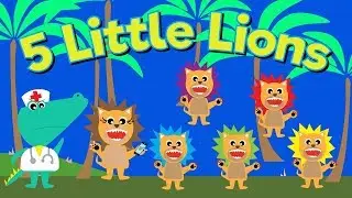 Five Little Lions with Dylan and Lazer | Kids Nursery Rhymes