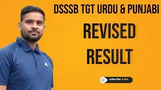 DSSSB TGT urdu | DSSSB TGT punjabi | Revised Result Update 