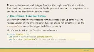 Fixing the Cannot Read Property 'namedValues' Error in Google Apps Script for Google Forms