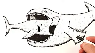 How to draw a Bloop attacking Megalodon