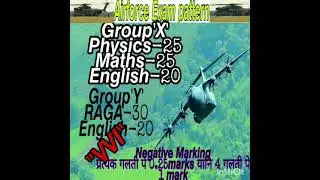 #Airforce exam pattern, Group 'x', &'Y' Raga, English, Maths, Physics Negative marking kya hai?