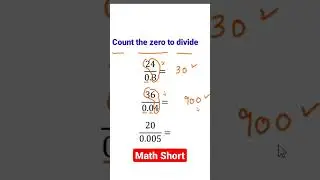 Dividing by decimal by counting zero #math #Shorts#ShortsVideo