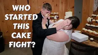 Was this cake fight PREMEDITATED? DayDream Venue - Ridgely W.V. Wedding