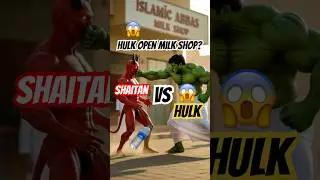 Shaitan Told Him to Mix Water😱 #muslim #hulk #islamicshorts #milk #vs #shaitan #trending #viral