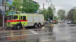 {4K} Autobahneinsatz der Feuerwehr Opfikon-Glattbrugg mit GLF, OEL, PIF & VGF (Schutz & Rettung)