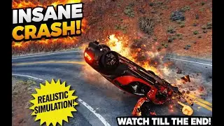 Insane Car Flip on Mountain Road | Realistic Crash Simulation
