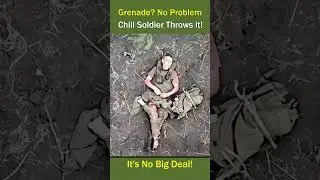 Soldier Casually Throws Away Drone Dropped Grenade