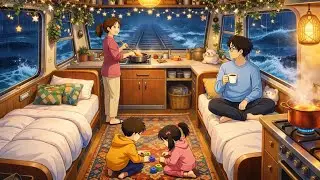 🚂 A Ship on the Sea Amidst a Storm: Healing Family Life (Ghibli Style) 🌧✨. | Ghibli Style Video