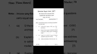BCA question paper LU Computer Architecture previous year question paper Lucknow University #bca