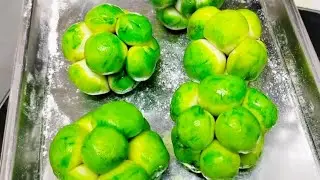 Sugar Apple Shaped Coconut Filled Pitha Recipe 🤤🤤 #sweet #cooking