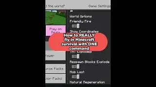 How to REALLY fly in Minecraft survival with ONE command#shorts