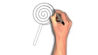 Lollipop drawing image, Sweet Swirl: A Minimalist Lollipop Sketch