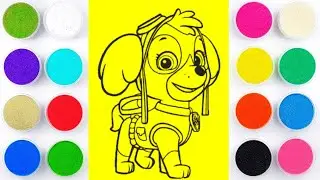 Skye Paw Patrol Sand Painting Coloring For Kids And Toddlers || Paw Patrol 