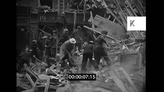 WWII 1940s Aftermath of Blitz Bombing in London, Home Guard