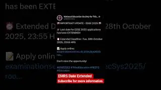 EMRS Date Extended 28Oct 2025 #emrs  #emrsvacancies #emrsupdate #emrsrecruitment #rssb #hssc #bihar