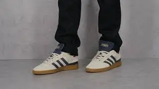 ADIDAS BUSENITZ - CLEAR BROWN/SHADOW NAVY/SCARLET - ON FEET