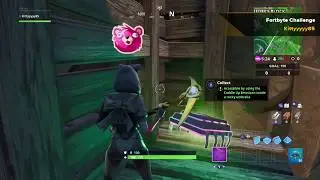 Fortbyte Challenge # 7 - Fortnite Season 9 | Inside Rock Umbrella with Cuddle Up Emote