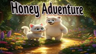 Pixar Style |  White Bear and Cat Magical Honey Canal Adventure 