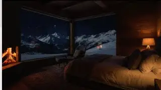 Fireplace & Snowstorm Sounds at Night 🔥❄️ Deep Sleep White Noise
